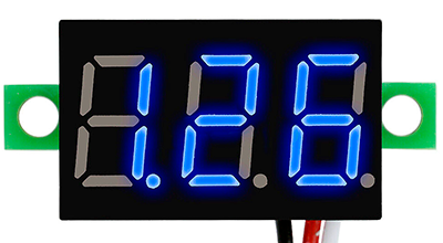 Voltímetro digital con pantalla LED de 3 dígitos para DC