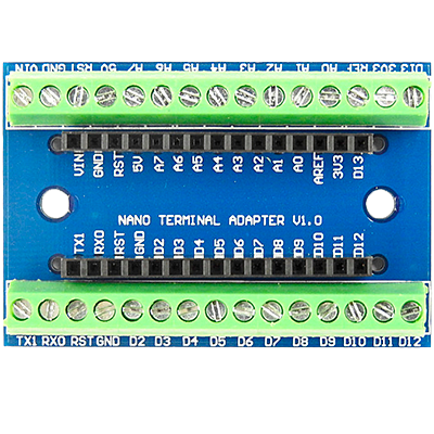 Arduino Nano compatible screw terminal shield