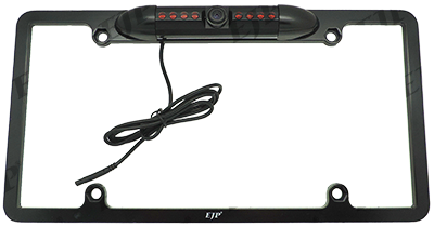 License plate frame with backup camera