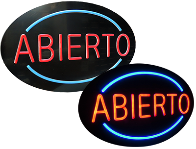 "ABIERTO" LED neon sign