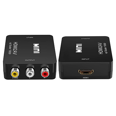 Convertidor HDMI IN a AV OUT Metal Negro / HDMI-2AV-M
