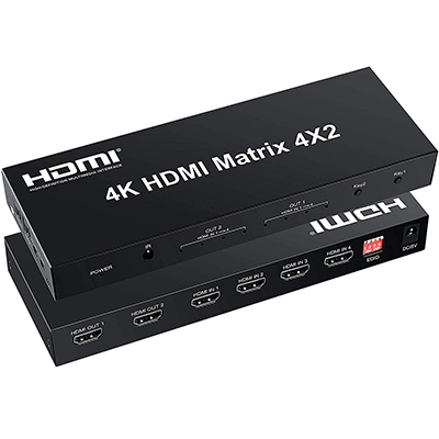 HDMI selector with 4 inputs - 2 outputs + 2 optical SPDIF