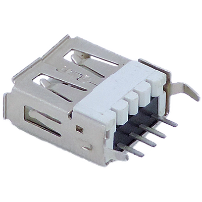 Female USB-A connector for surface mount