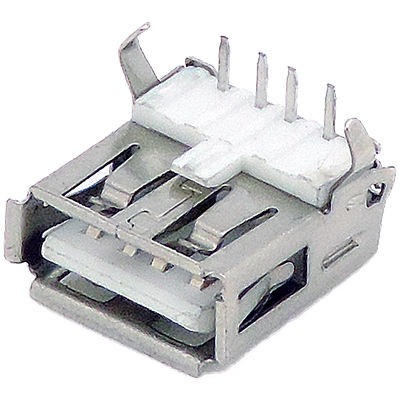 Female USB-A connector for surface mount