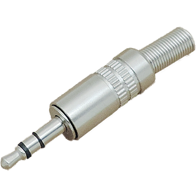 Conector metálico macho 3.5 mm estéreo