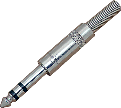 6.35 mm (1/4") stereo male metal connector