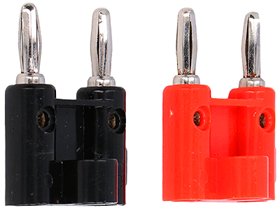 Banana plug 4 mm double row connector, for speaker