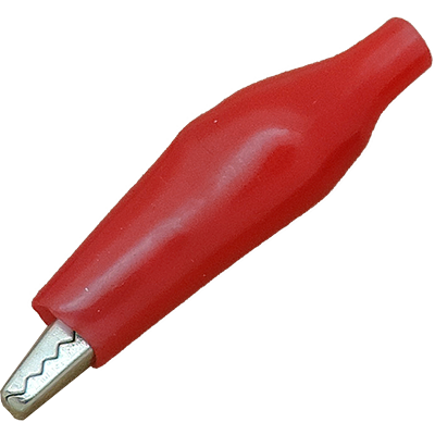 Plastic insulated testing alligator clip red