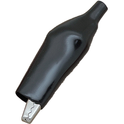 Plastic insulated testing alligator clip black