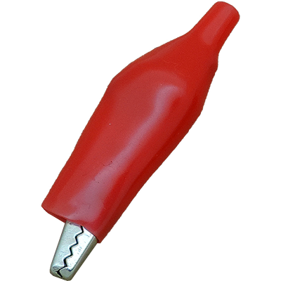 Plastic insulated testing alligator clip red