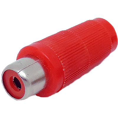 Conector RCA hembra rojo.