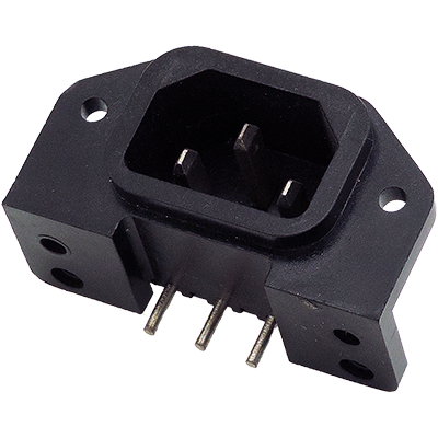 C14 male connector for surface mount