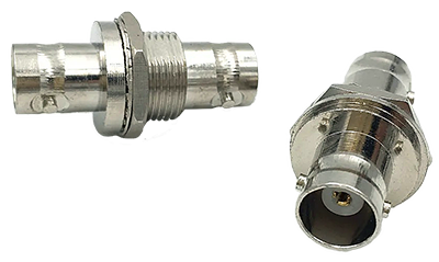BNC cable connector, for chassis mounting