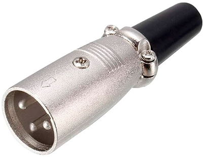 Male XLR plug for microphones