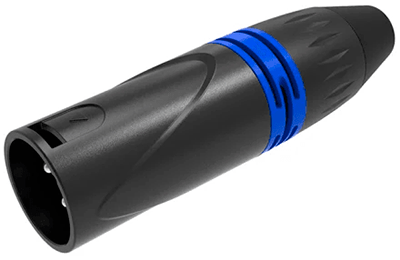 Male XLR connector for assembling cables
