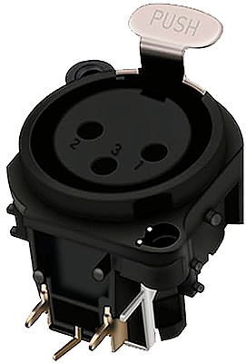 Female XLR connector for panel mounting