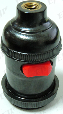 Base for E27 type light bulb with switch