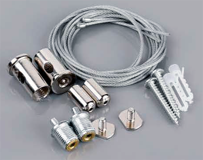 Steel cable kit to suspend lamps