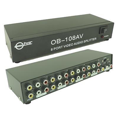 Splitter Audio Video de 1 AV IN a 8 AV OUT / OB-108AV