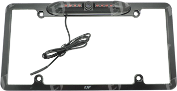License plate frame with backup camera