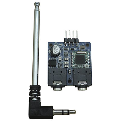 FM radio receiver module with antenna